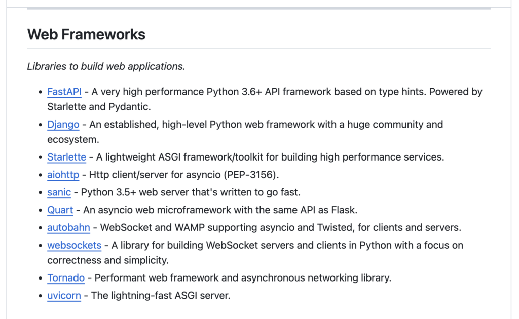 Screenshot of Awesome Asyncio