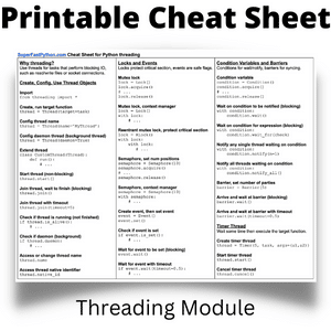 Threading Cheat Sheet