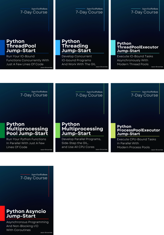 Covers of all Python Concurrency Jump-Start Books