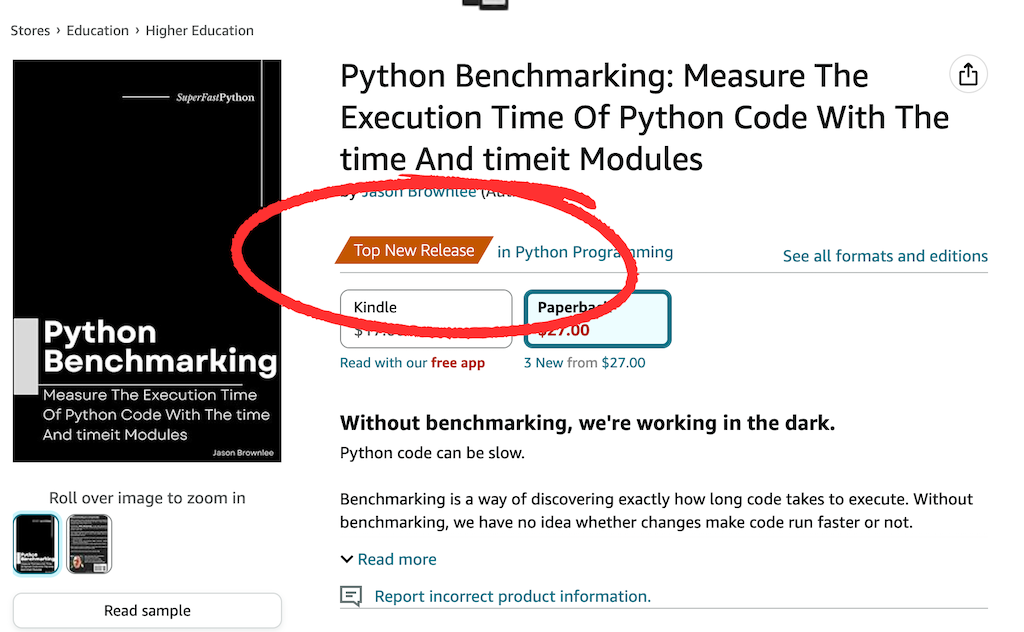 Python Benchmarking Amazon Best Seller